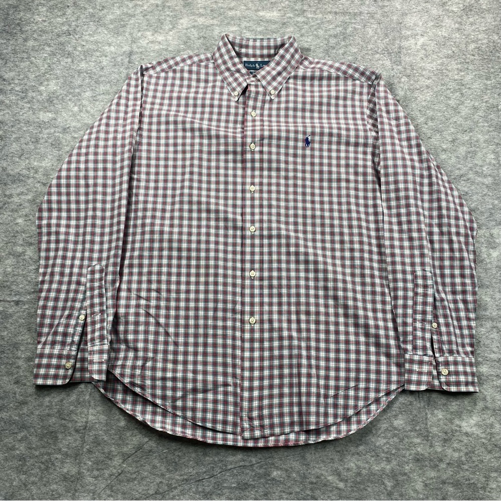 Ralph Lauren Mens Multicolored Tartan Plaid ClassicFit‎ LS Button Down L